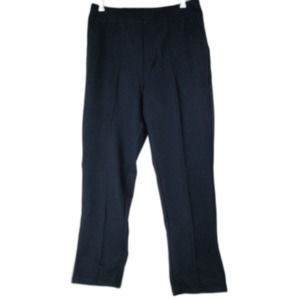 Elizabeth & Clarke Pants 10 Midnight Navy Straight Let Rayon Nylon (B17)